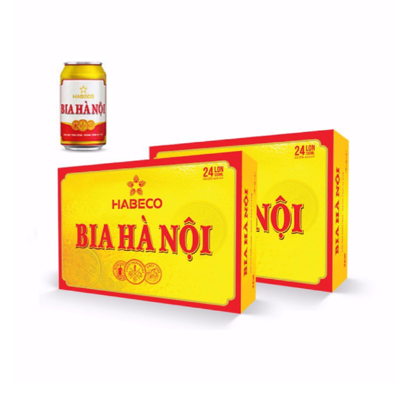 Thùng 24 lon bia Hà Nội Habeco 330ml